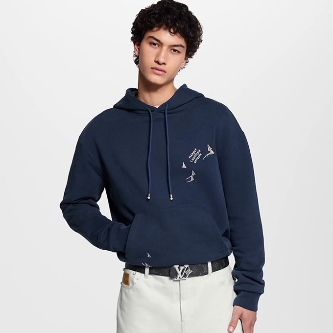 lv louis vuitton letter print pullover hoodie